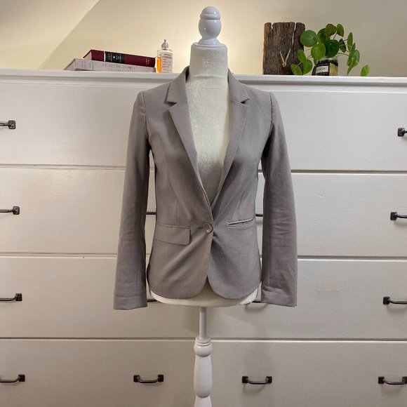H & M One Button Blazer + Grey + Size 4 - Picture 5 of 7